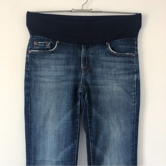 7 for all Mankind A Pea In The Pod Maternity Bootcut Jeans Size M Made in USA - Picture 2 of 8